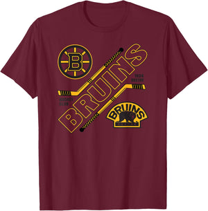 Boston Bruins Force White Officially Licensed T-Shirt - T-Shirt | Maroon