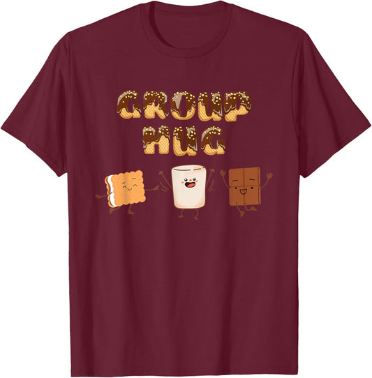 Group Hug S'mores Campfire Marshmallow Chocolate Smores T-Shirt - T-Shirt | Maroon