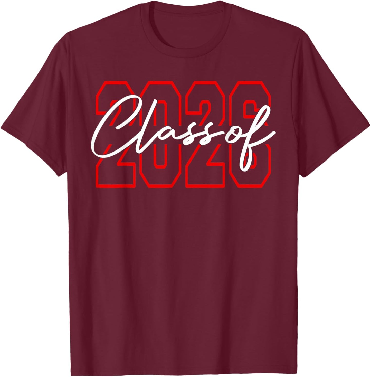 Retro Senior 2026 Class of 2026 Matching Graduation Party T-Shirt - T-Shirt | Maroon