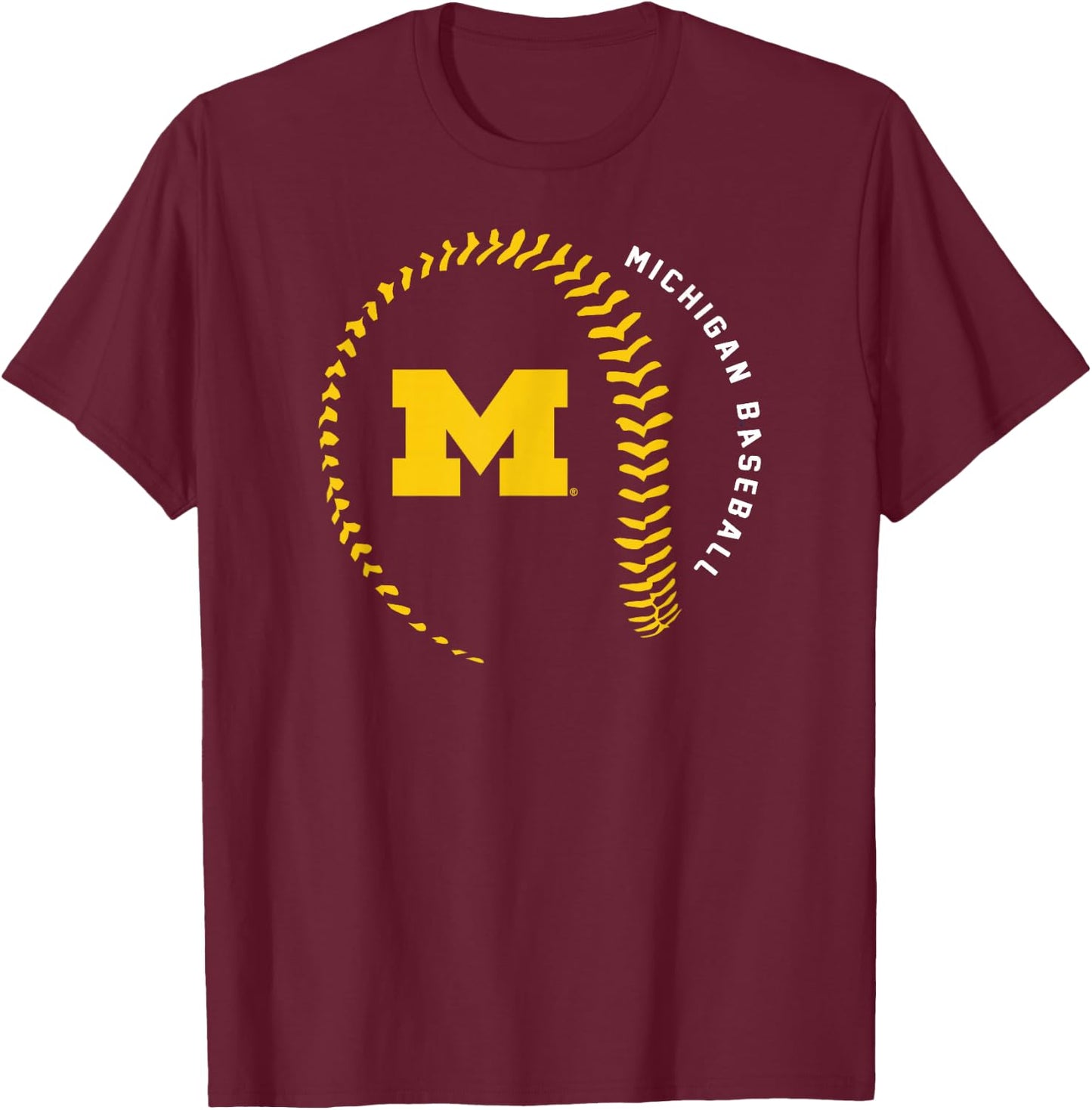 Michigan Wolverines Baseball Fastball Officially Licensed T-Shirt - T-Shirt | Maroon