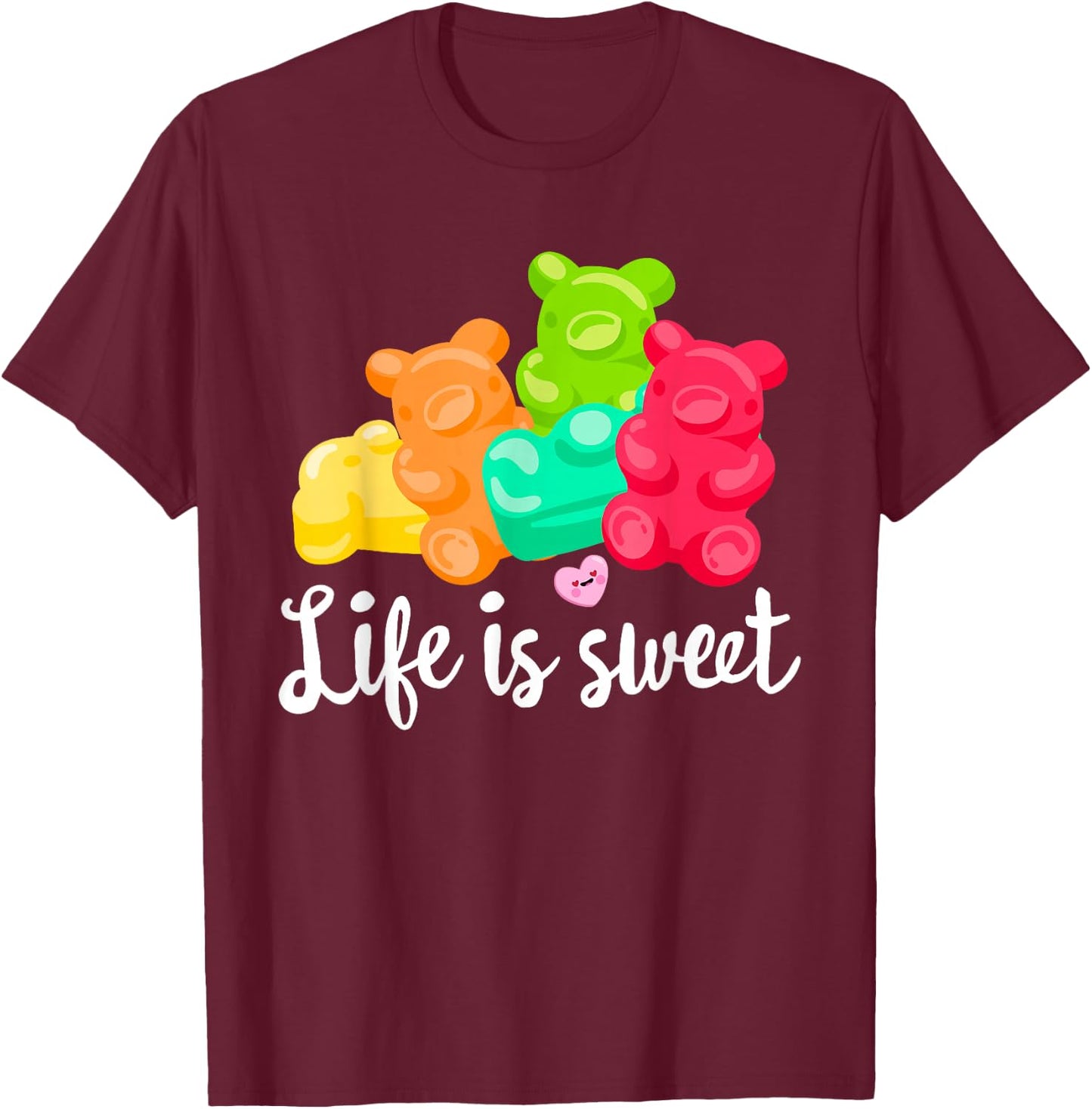 Gummy Bears Soft Sugar Candy Fruity Juicy Kids Gift T-Shirt - T-Shirt | Maroon