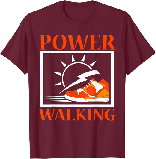 Power Walking Walker Cardio Fitness Exercise Walk T-Shirt - T-Shirt | Maroon