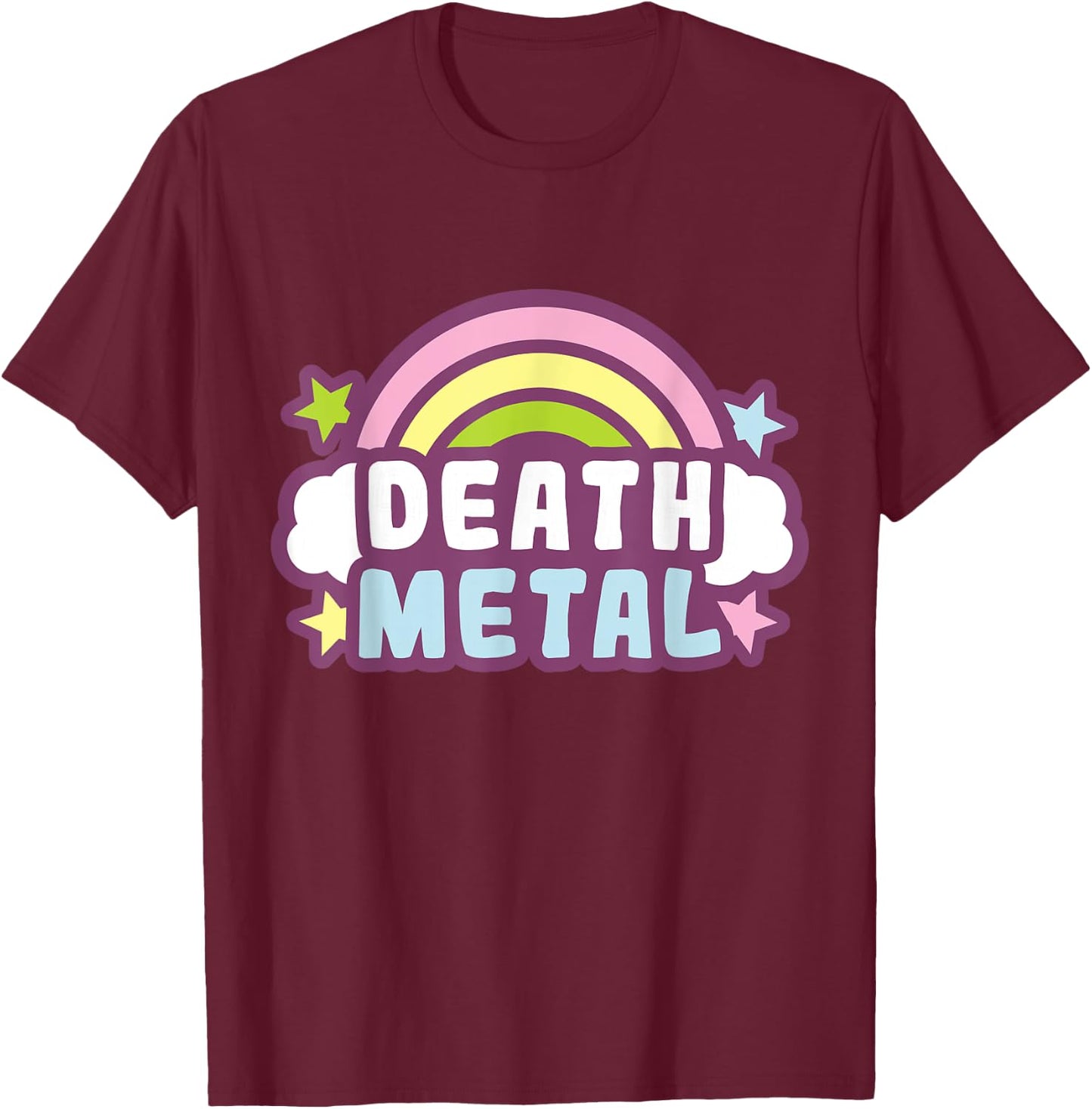 Death Metal Rainbow T-Shirt - T-Shirt | Maroon