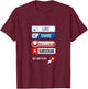 Social Media Like Share Comment Subscribe Vlogger T-Shirt - T-Shirt | Maroon