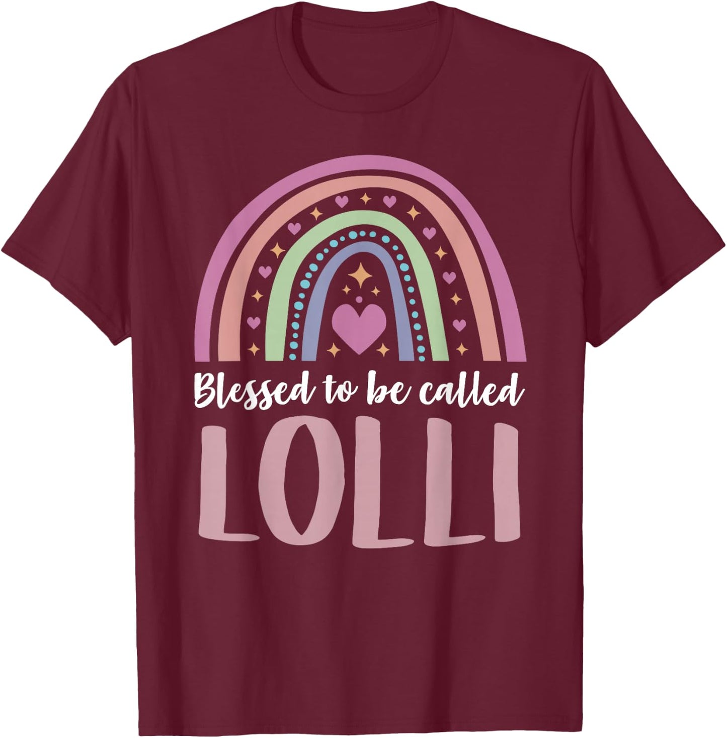 Lolli Shirt for Grandma Women Mothers Day Blessed Lolli T-Shirt - T-Shirt | Maroon