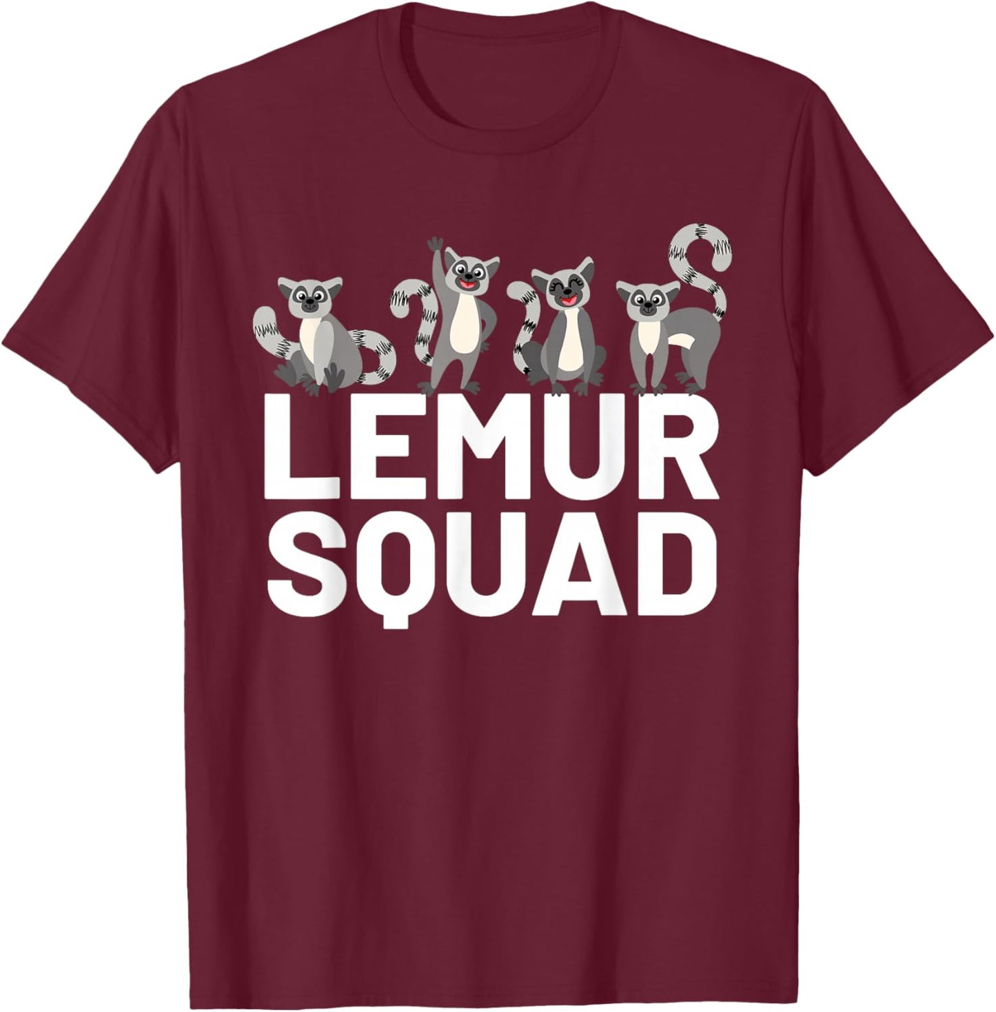 Lemur Squad T-Shirt - T-Shirt | Maroon