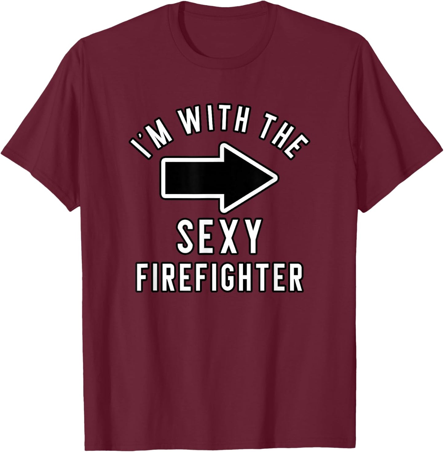Couples Halloween Costume Shirt In With The Sexy Firefighter T-Shirt - T-Shirt | Maroon