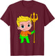 DC Super Friends Aquaman Big Character Portrait T-Shirt - T-Shirt | Maroon