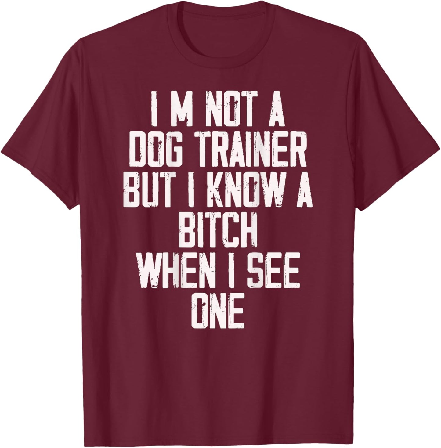 I'm Not A Dog Trainer But I Know A Bitch When I See One T-Shirt - T-Shirt | Maroon