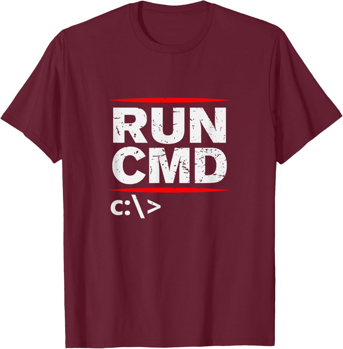 Admins Programmers Run CMD Gift T-Shirt - T-Shirt | Maroon