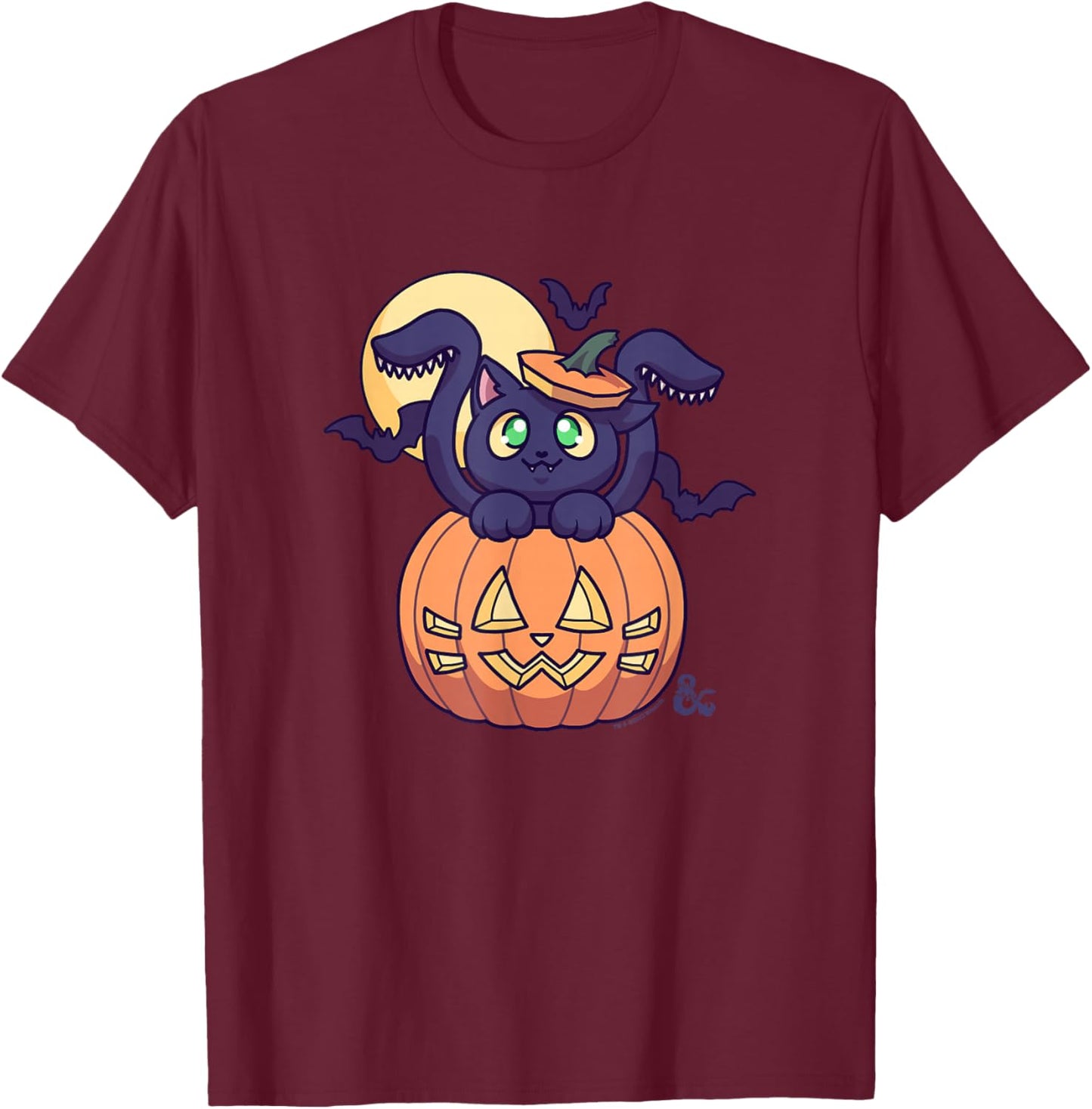 Dungeons & Dragons Halloween Chibi Displacer Beast Pumpkin T-Shirt - T-Shirt | Maroon