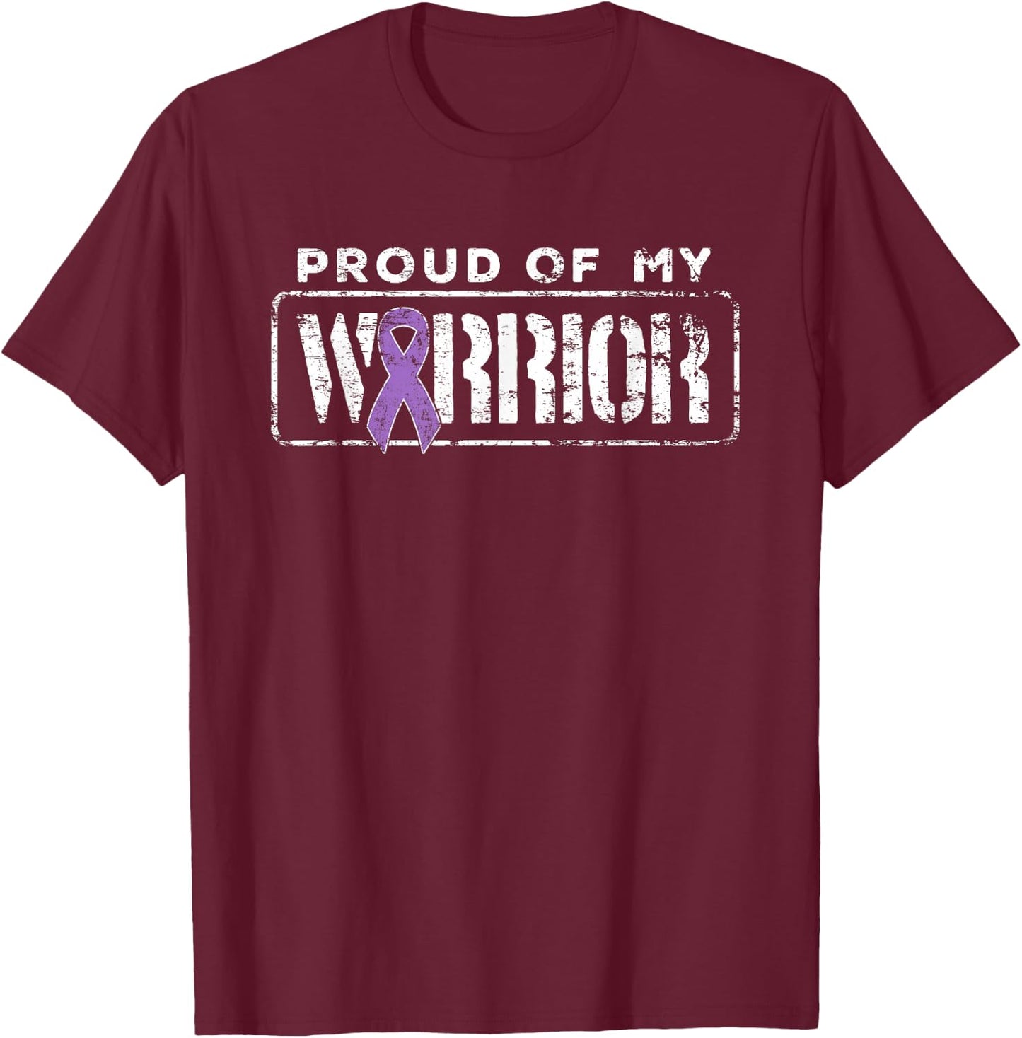 Hodgkins Lymphoma Cancer Support Proud Family Warrior T-Shirt - T-Shirt | Maroon