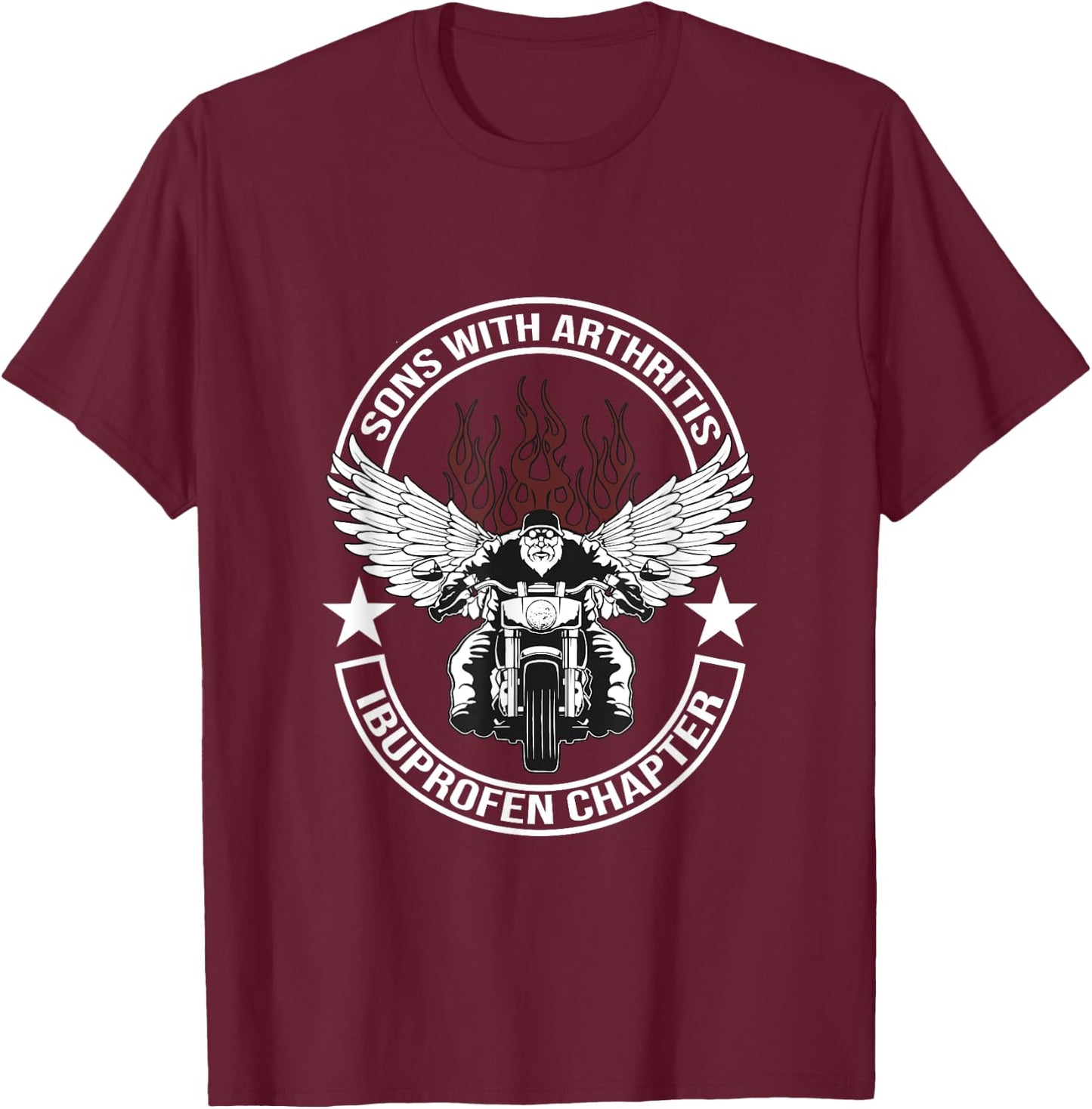 Sons with Arthritis Ibuprofen Chapter Motorcycle Gift T-Shirt - T-Shirt | Maroon