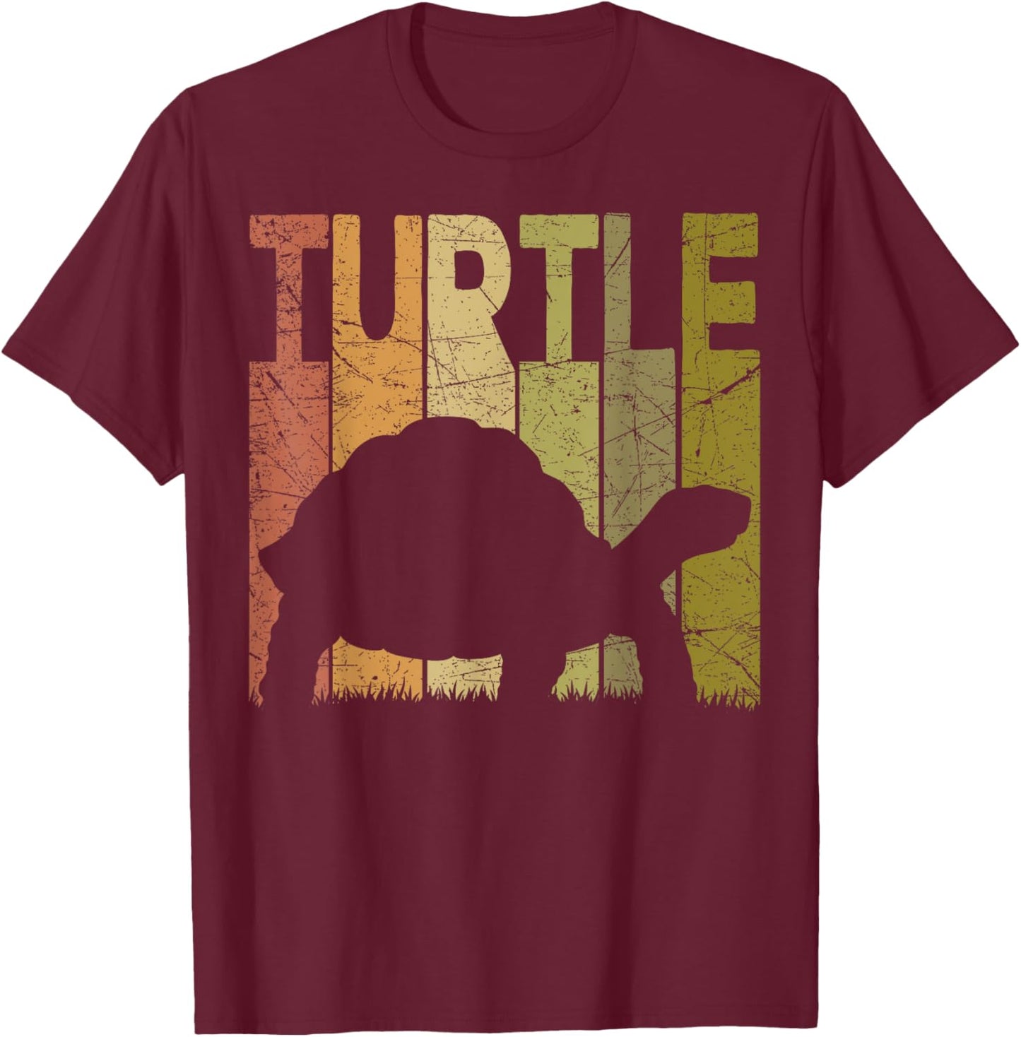 Turtle Vintage Sea Turtle Retro Herpetology Tortoise T-Shirt - T-Shirt | Maroon