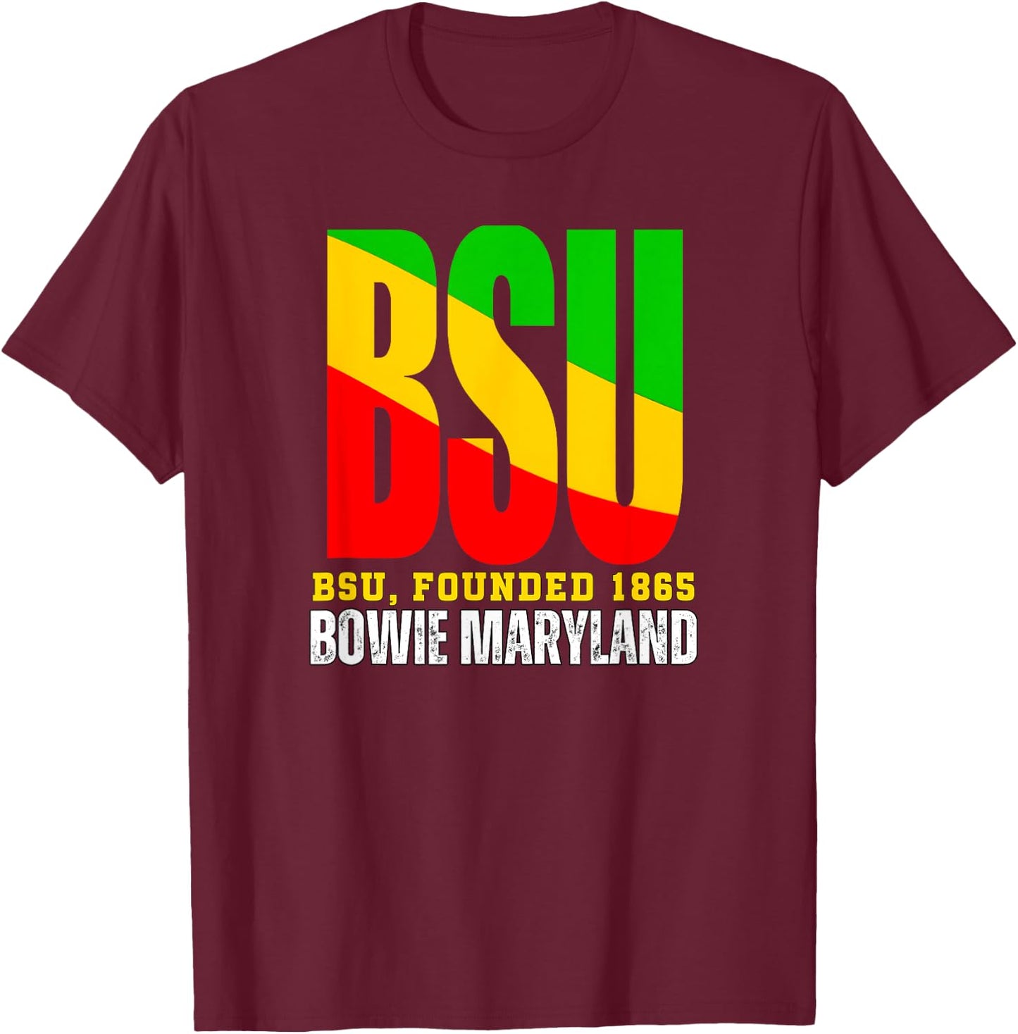 Bowie State, BSU, Souvenir HBC Urban Design T-Shirt - T-Shirt | Maroon