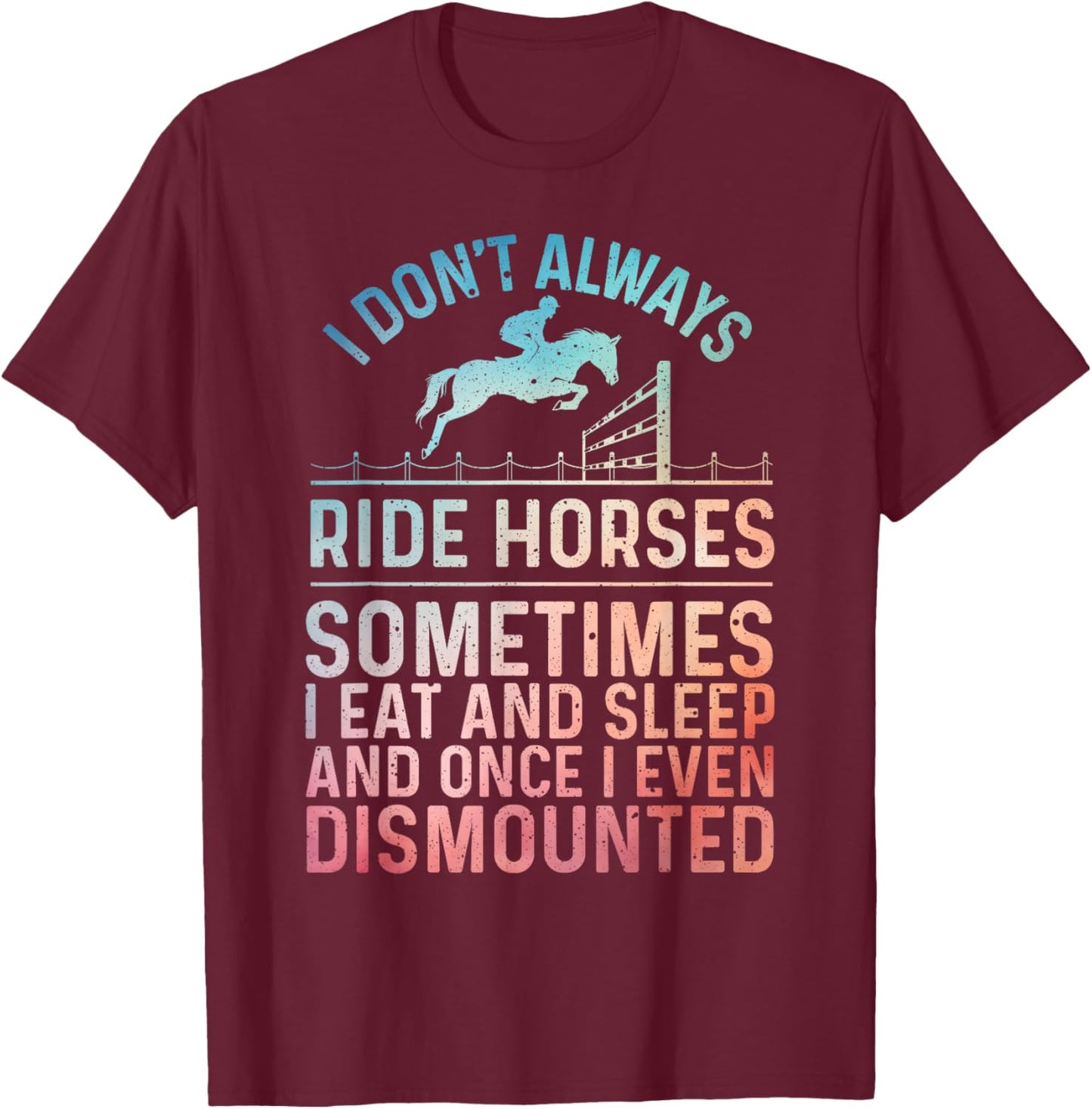 Best Horse Riding Art Women Equestrian Horse Racing T-Shirt - T-Shirt | Maroon