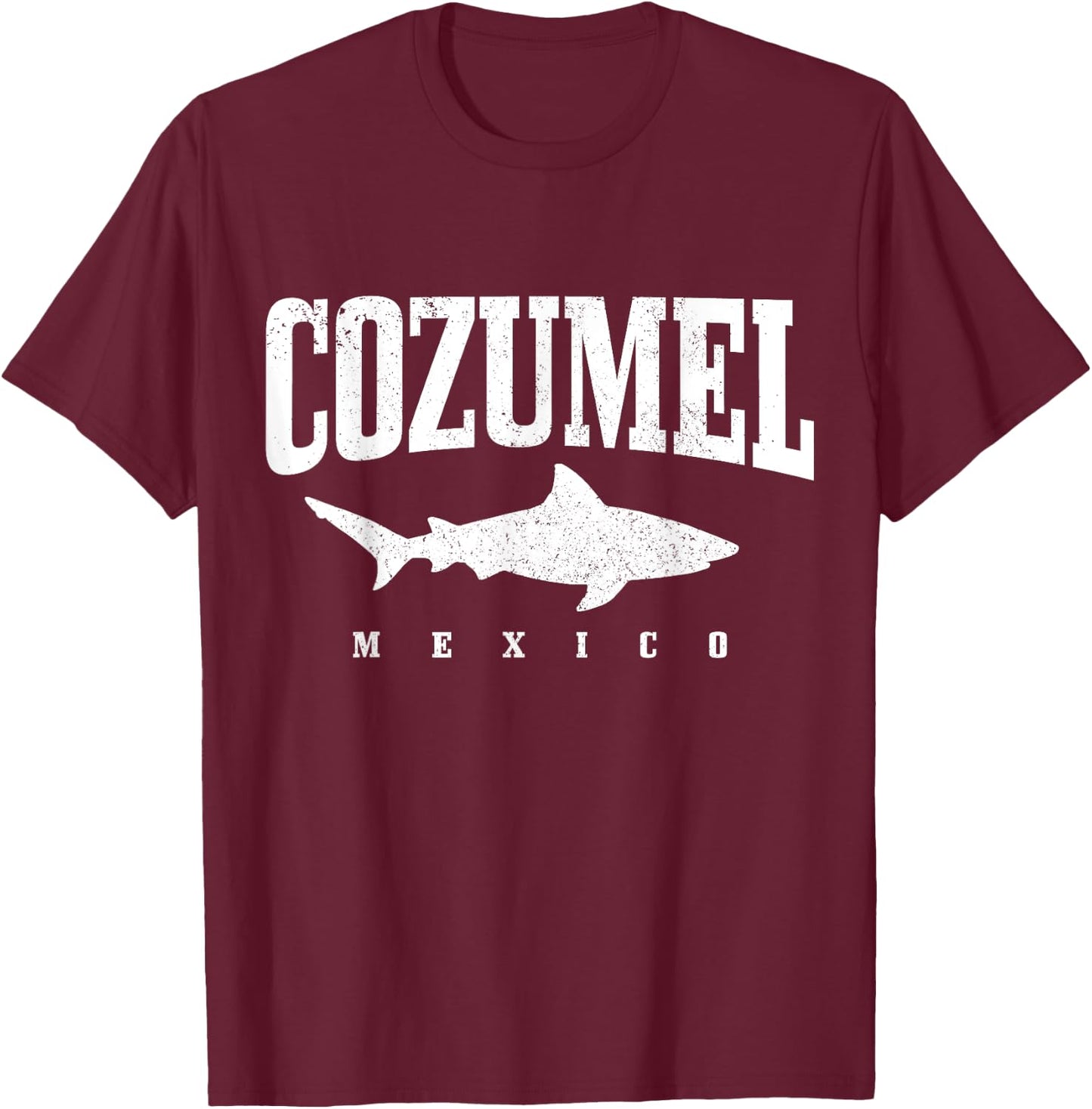 Cozumel Beach Mexico Diving Sharks Vintage Women Kids T-Shirt - T-Shirt | Maroon