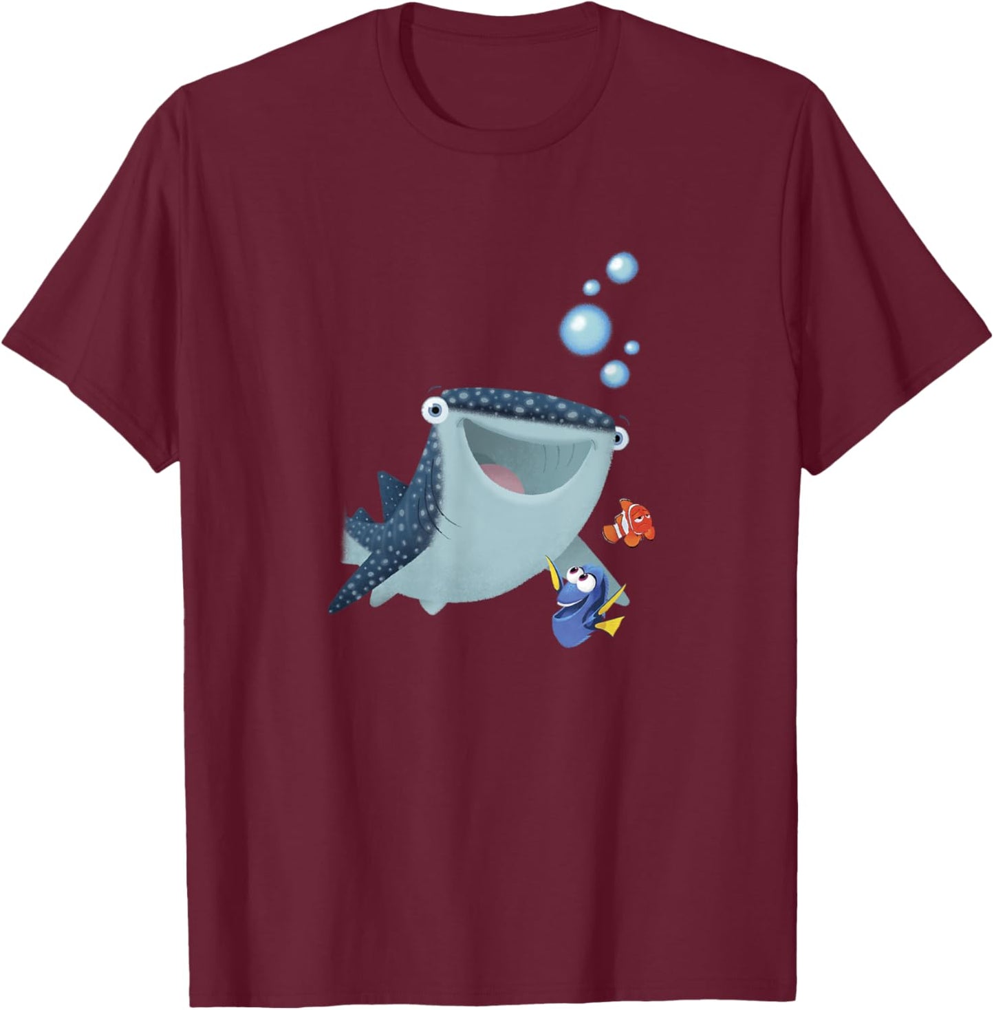 Disney Pixar Finding Dory Marlin & Destiny The Whale Sketch T-Shirt - T-Shirt | Maroon