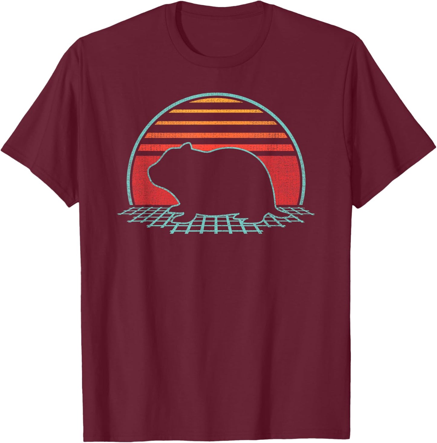 Hamster Lover Animal Retro Vintage 80s Style T-Shirt - T-Shirt | Maroon