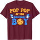 Pop Pop Of The Birthday Boy Milk and Cookies Lover T-Shirt - T-Shirt | Maroon