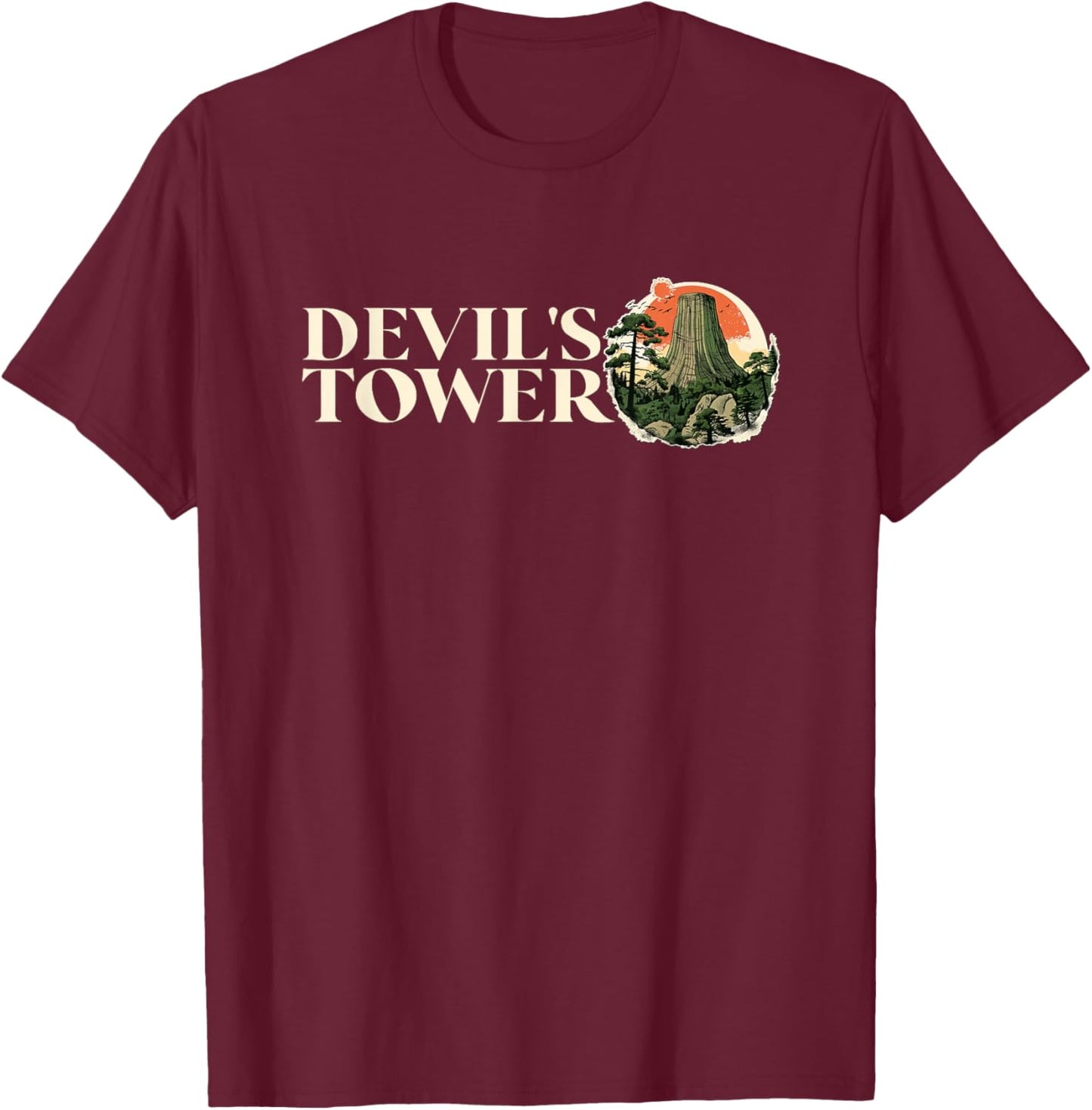 Devils Tower - Devils Tower T-Shirt - T-Shirt | Maroon