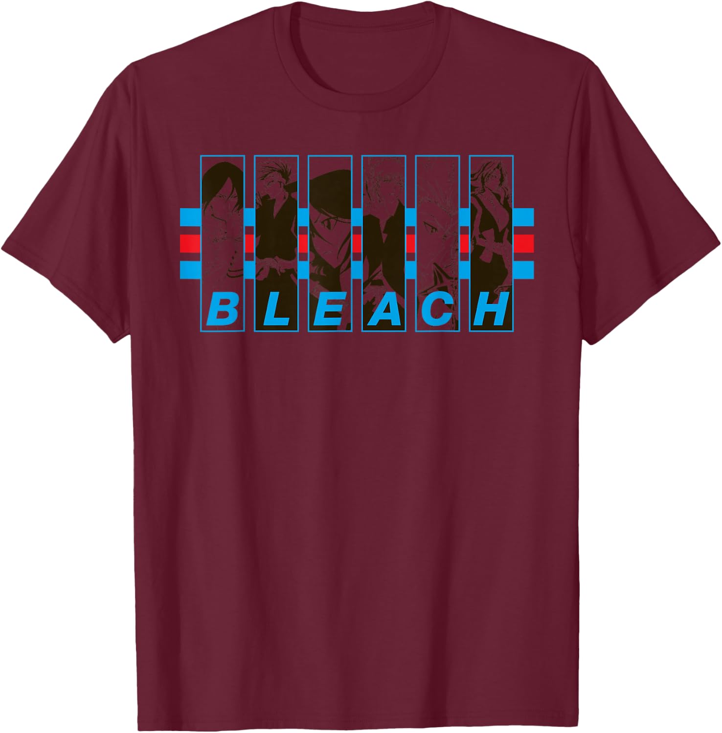 Bleach 5 Character Frames Anime T-Shirt - T-Shirt | Maroon
