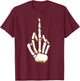 Halloween Skeleton Middle Finger Hand Fuck off T-Shirt - T-Shirt | Maroon