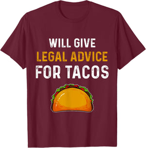 Taco Lawyer Attorney Law Student Gift T-Shirt - T-Shirt | Maroon