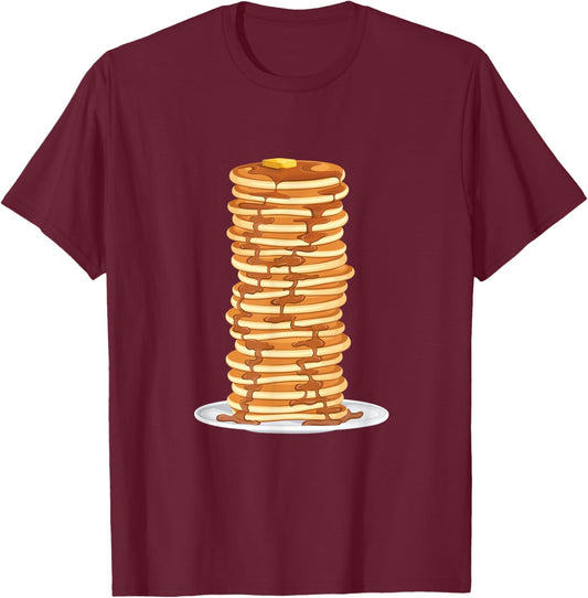 Tall Stack Of Pancakes - Pancake Lover Flapjacks Breakfast T-Shirt - T-Shirt | Maroon
