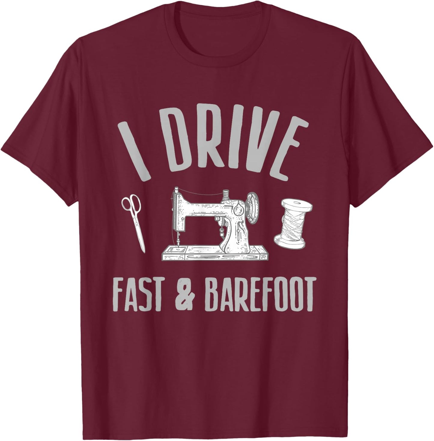 Funny Sewing Art For Mom Women Sewing Machine Quilting Sewer T-Shirt - T-Shirt | Maroon