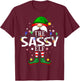 The Sassy Elf Christmas Family Pajama Party T-Shirt - T-Shirt | Maroon