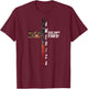 Cross With Flag USA America God Shed His Grace on Thee T-Shirt - T-Shirt | Maroon