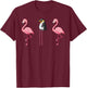 Flamingo Penguin On Stilts Flamingo Lover Gifts T-Shirt - T-Shirt | Maroon