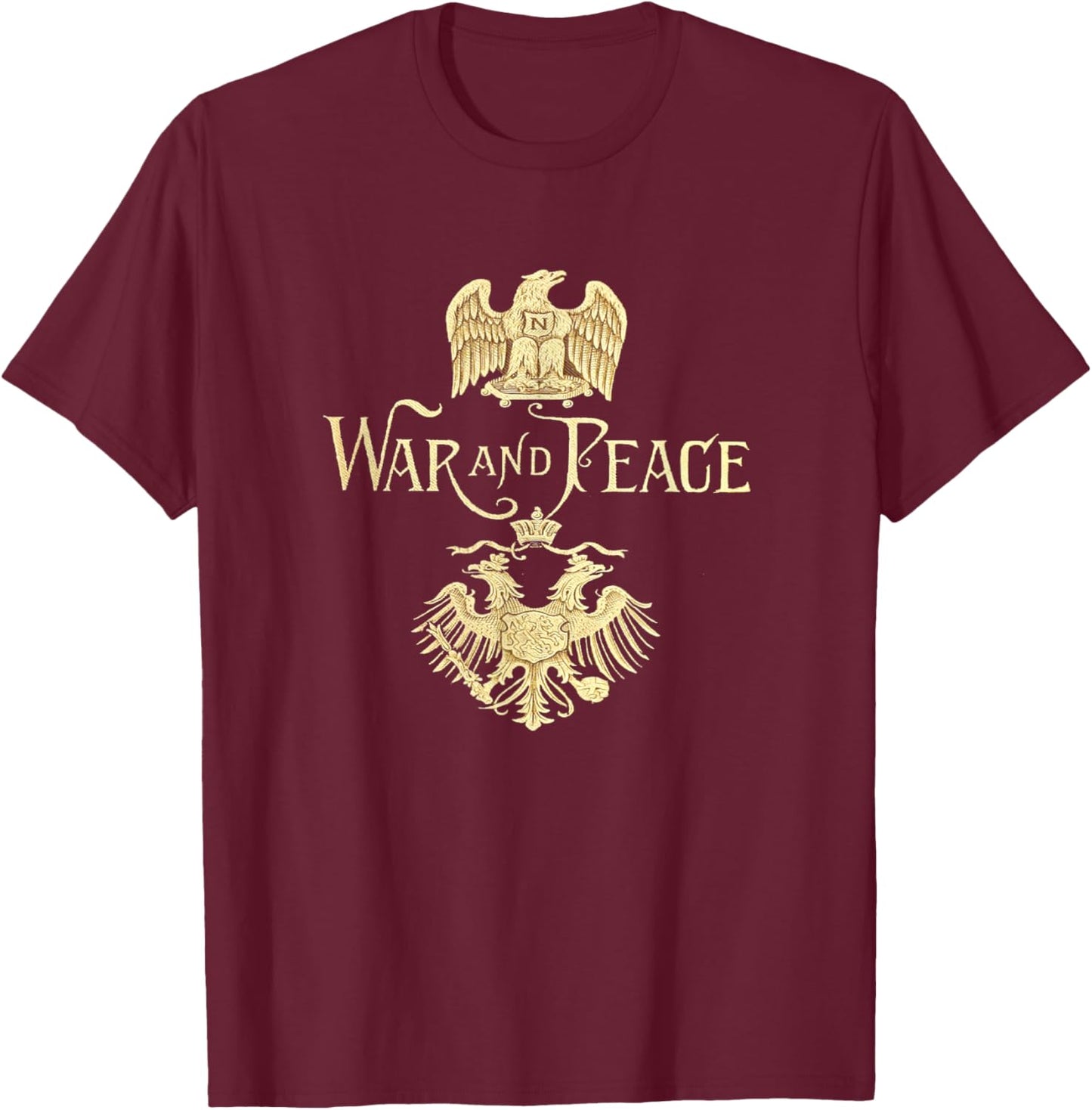 War and Peace Leo Tolstoy T-Shirt - T-Shirt | Maroon