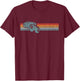 Monster Truck Shirt Vintage Retro Horizontal Stripes Lines T-Shirt - T-Shirt | Maroon