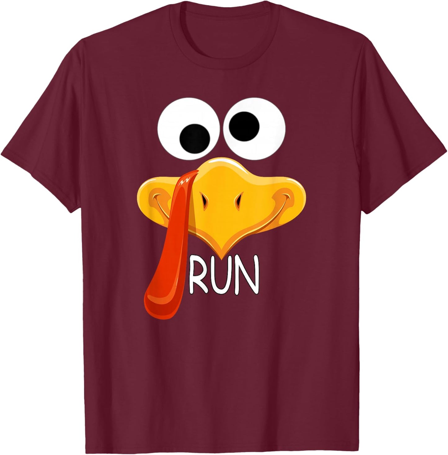 Turkey Face Thanksgiving Running Trot Turkey Squad Matching T-Shirt - T-Shirt | Maroon