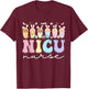 NICU Nurse Easter Bunny Neonatal Intensive Care Unit Easter T-Shirt - T-Shirt | Maroon