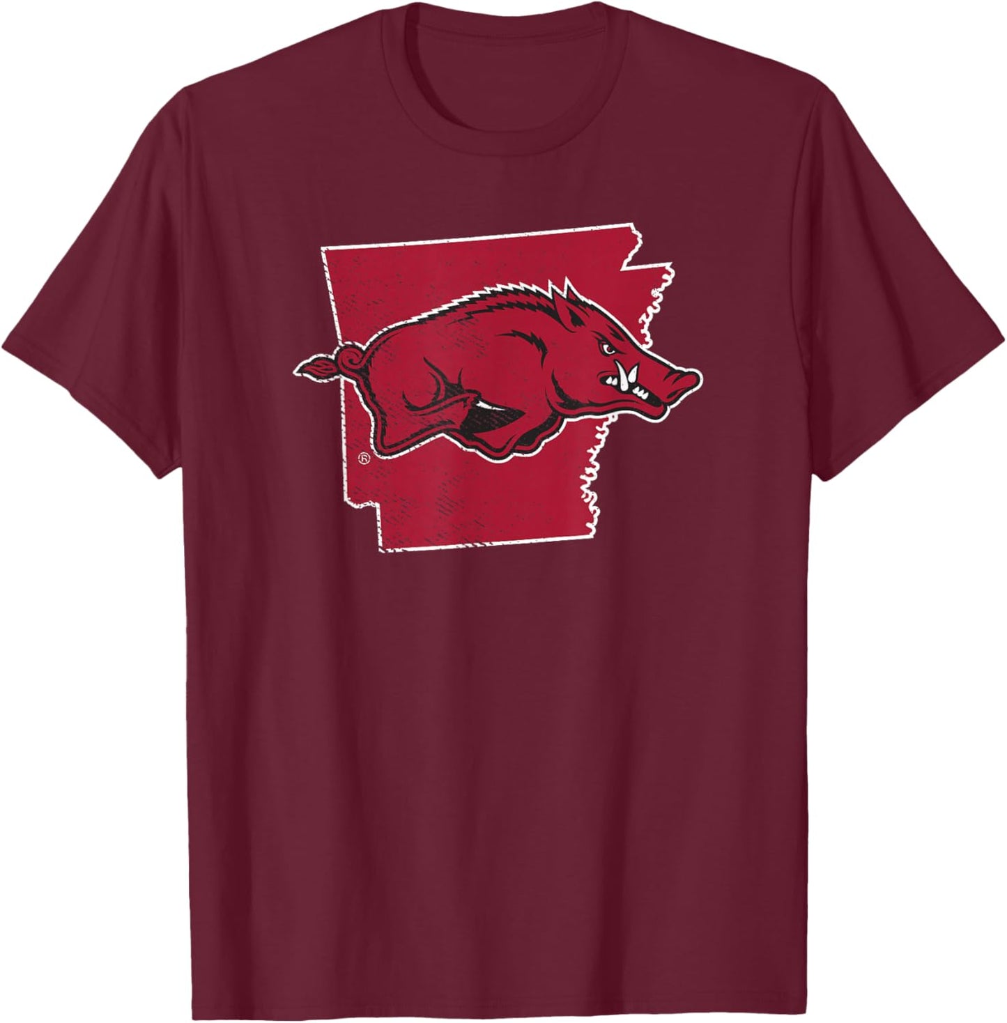 University of Arkansas Razorbacks State Shape T-Shirt - T-Shirt | Maroon
