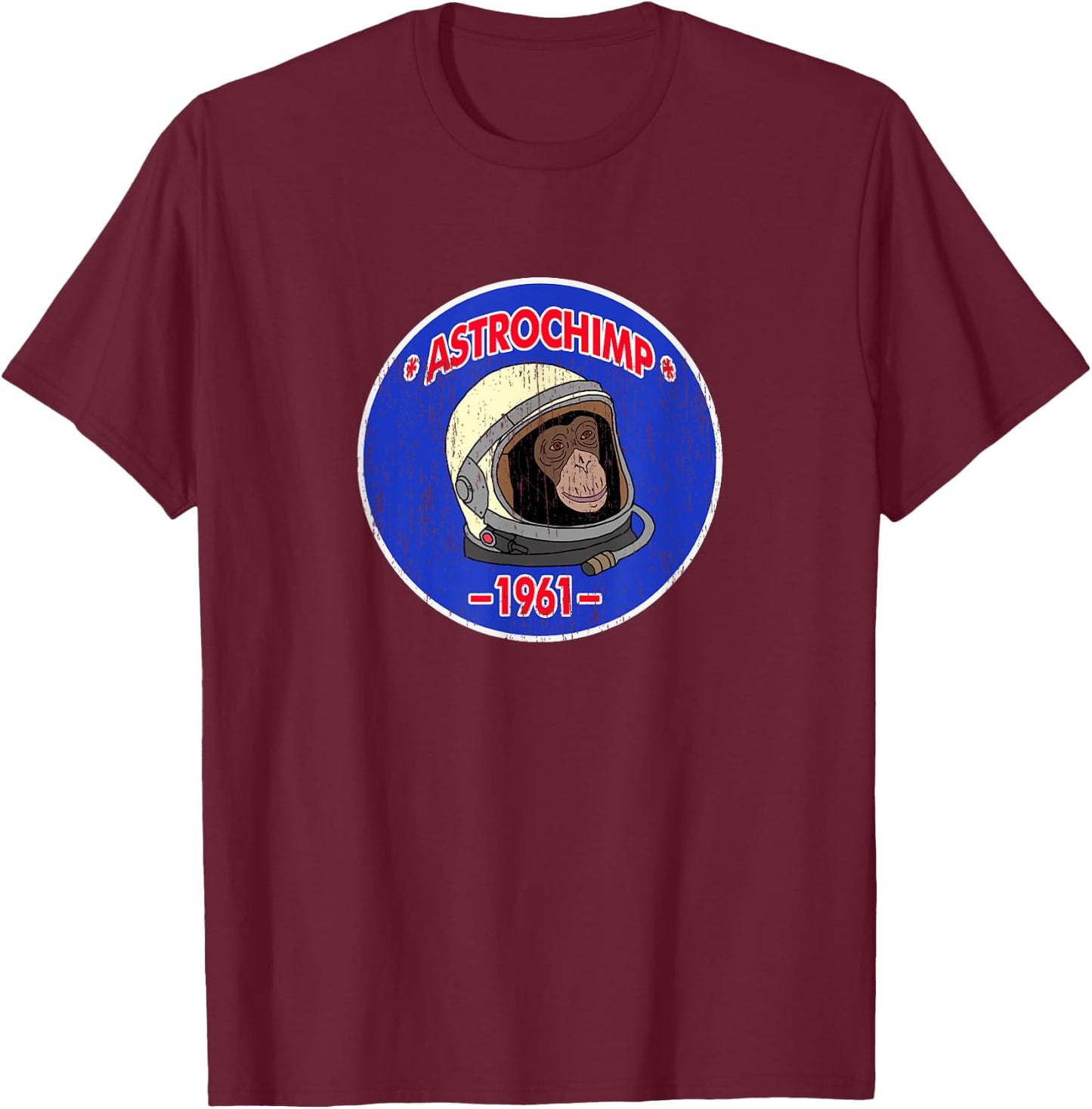 Astrochimp Ham 1961 Vintage Look T-Shirt - T-Shirt | Maroon