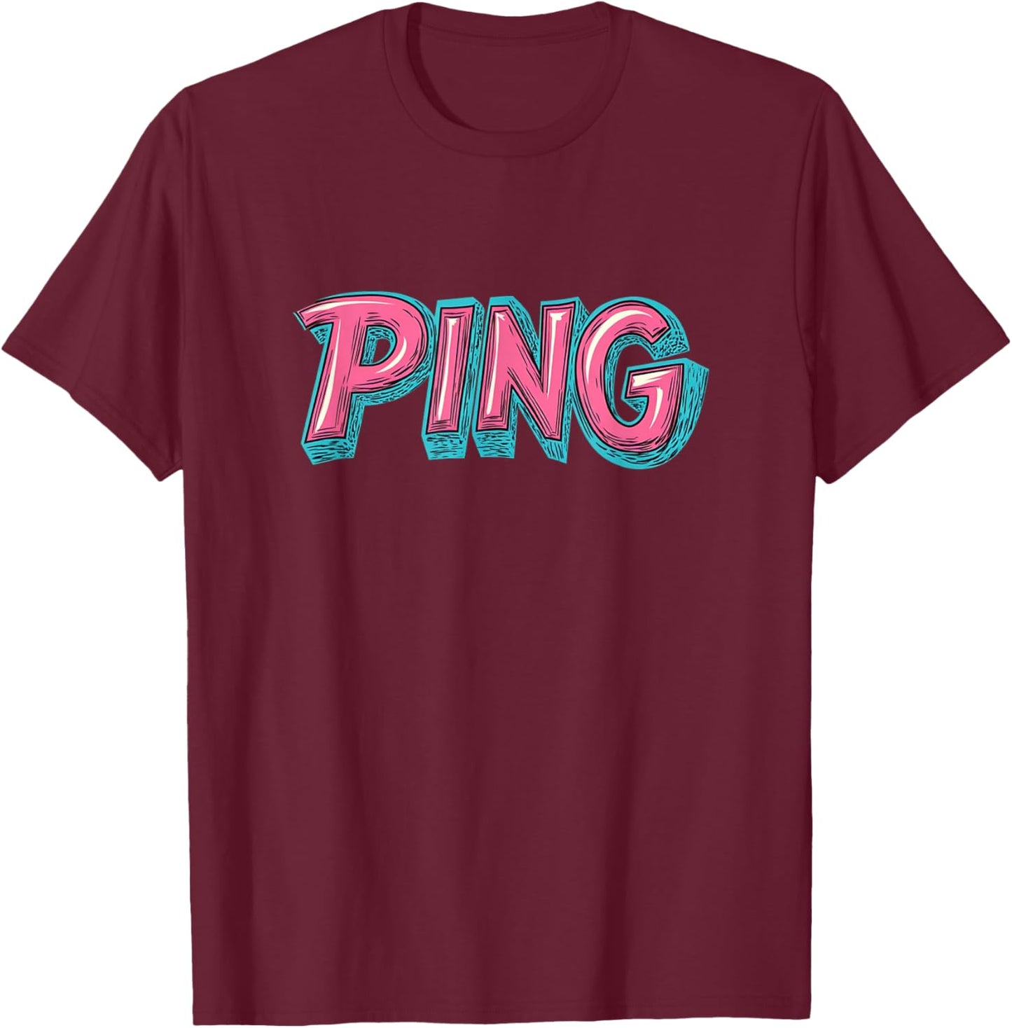 Vibrant Ping Speech Costume for Gamer and Internet Lovers T-Shirt - T-Shirt | Maroon