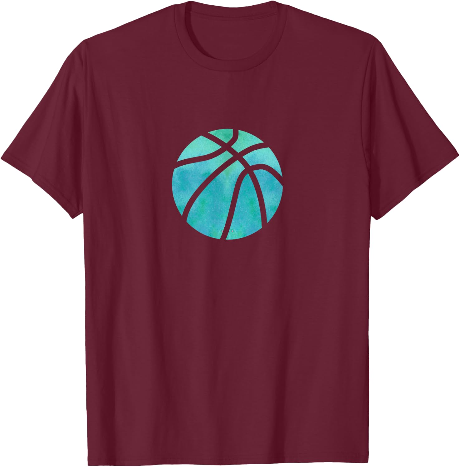 Basketball Minimal Icon Style Sports Design T-Shirt - T-Shirt | Maroon
