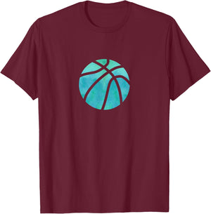 Basketball Minimal Icon Style Sports Design T-Shirt - T-Shirt | Maroon