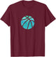 Basketball Minimal Icon Style Sports Design T-Shirt - T-Shirt | Maroon