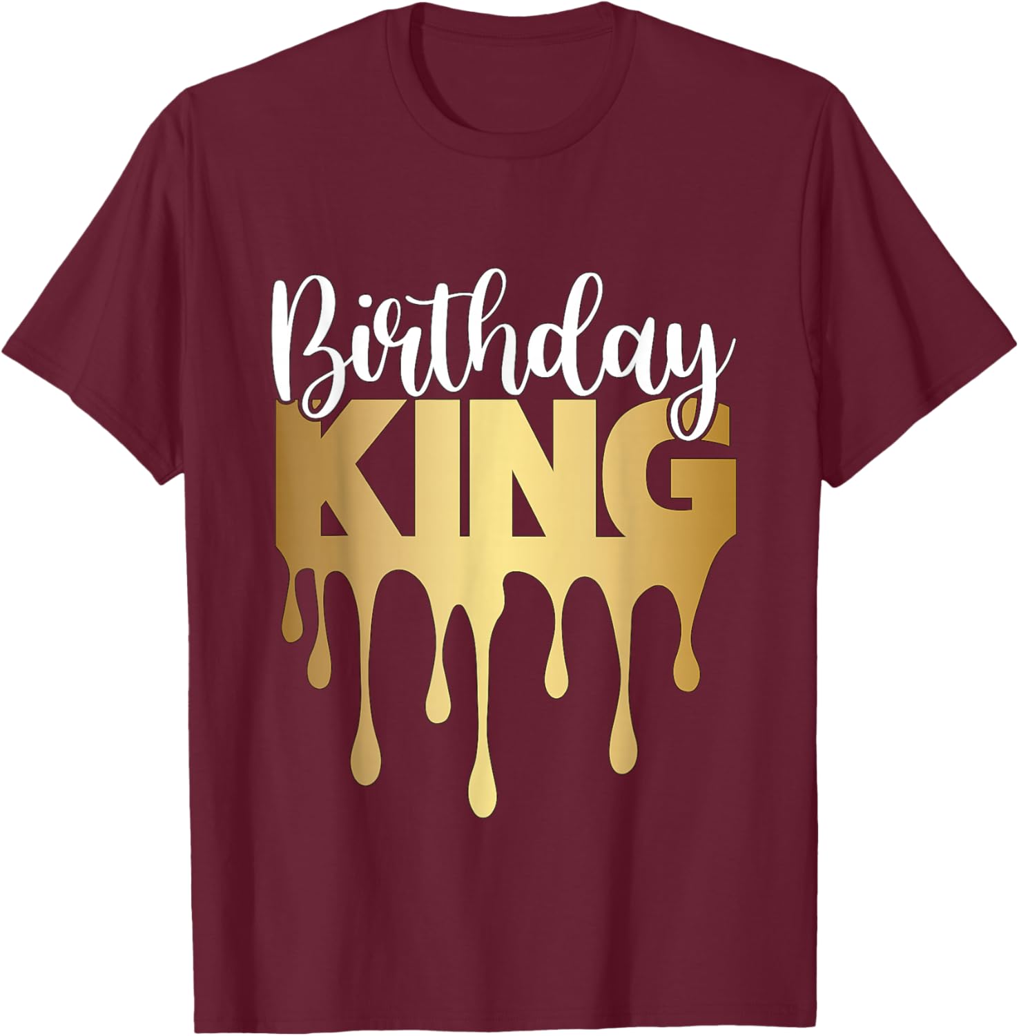 Outstading Gifts for Melanin Birthday King - Men's Black Small Classic Fit Short Sleeve Cotton, Polyester T-Shirt - T-Shirt | Maroon