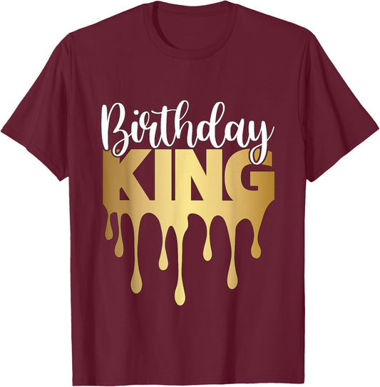 Outstading Gifts for Melanin Birthday King - Men's Black Small Classic Fit Short Sleeve Cotton, Polyester T-Shirt - T-Shirt | Maroon