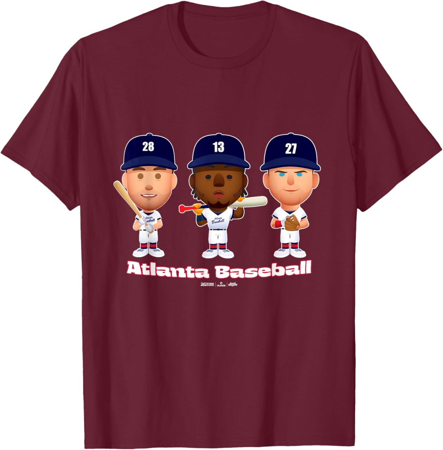 Atlanta Baseball Players Body Trio MLBPA T-Shirt - T-Shirt | Maroon