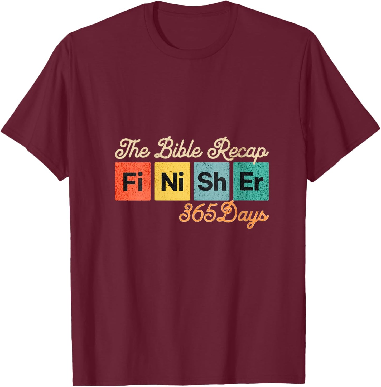 The Bible Recap Finisher 365 Days V-Neck T-Shirt - T-Shirt | Maroon