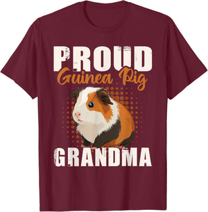Proud Guinea Pig Grandma - Pet Owner Rodent Animal Lover T-Shirt - T-Shirt | Maroon
