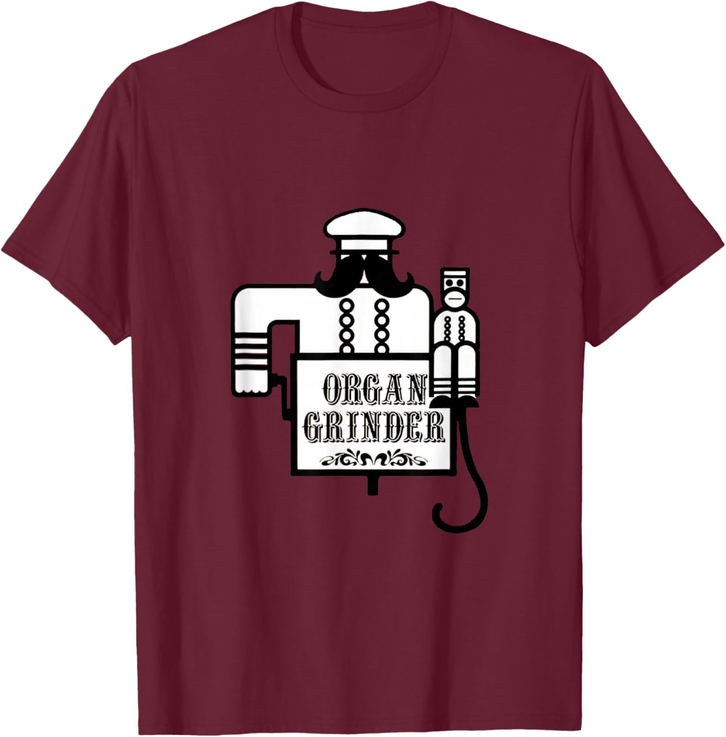 Organ Grinder Pizza - Portland Oregon Restaurant Experience T-Shirt - T-Shirt | Maroon