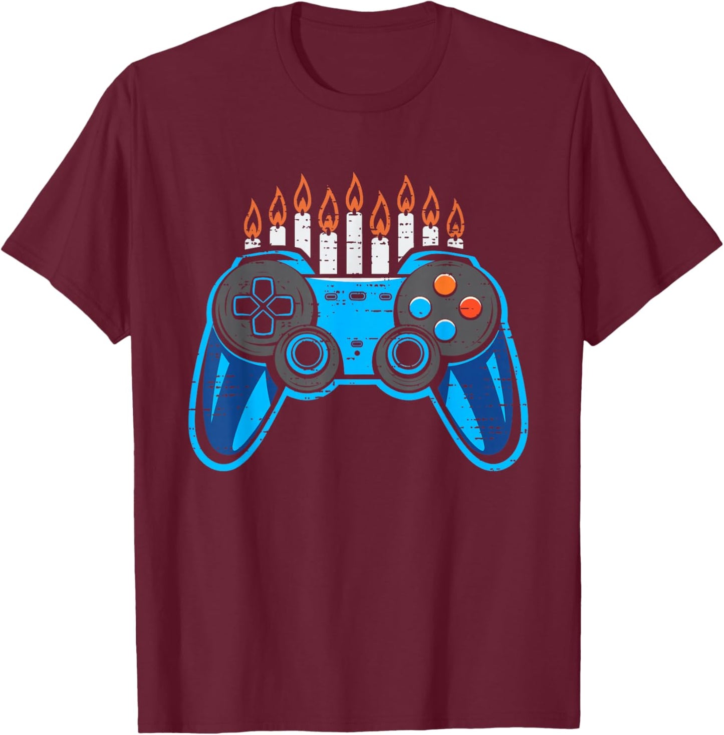 Hanukkah Video Game Chanukah Jewish Gamer Boys Kids T-Shirt - T-Shirt | Maroon